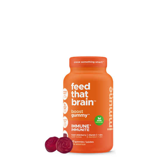 Crave something, smart, feed that brain immune boost, gummy super elderberry flavour 60 gummy's 100% vegan 0 g artificial sugar